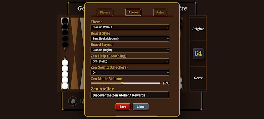 ZenGammon Zen Atelier customization settings